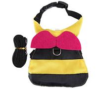 Adjustable Cartoon Bee Shape Pet Cat Rabbit Harness with Pulling Rope Lightweight Durable Safety Control for Small Dogs Cats Rabbits Lint Cloth Material S M L Size Options (S)
