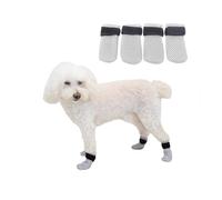 Adjustable Cat Anti-Scratch Shoes - Breathable Mesh Cat Booties Soft Protective Paw Covers Anti-Fall Pet Boots Pet Mittens for Bathing Grooming Vet Visits Cutting Nails (L,Gray)