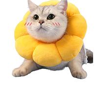 Adjustable Cat Collars Recovery Collars Soft Cat Cone Collars Anti-bite and licking collars Pet medical For rehabilitation, grooming, wound healing after pet surgery (Cute Sun flower S)