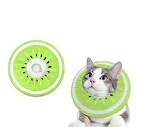 Adjustable Cat Cone Collar,Recovery Collar for Kittens After Surgery,Cute Recovery Collar,Anti-Lick Wound Healing Collar (Kiwifruit, M)