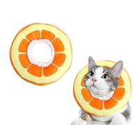 Adjustable Cat Cone Collar,Recovery Collar for Kittens After Surgery,Cute Recovery Collar,Anti-Lick Wound Healing Collar (Orange, L)