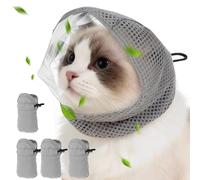 Adjustable Cat Head Cover with 4 Anti-Scratch Paw Covers,Foldable Cat Muzzle for Grooming and Biting Prevention Breathable Polyester and TPU for Nail Trimming, Bathing and Vet Visits