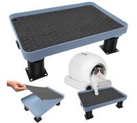Adjustable Cat Litter Box Ramp, Catcan Detachable Elevated Cat Litter Box Step, Double Layered Stable Trapper with Filter Function Suit for Small & Elderly Cats(14.7”x10”x2”)