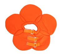 Adjustable Cat Recovery Collar, Comfy Flower Style Pet Elizabeth Collar, Cute Flower Lightweight Stop Licking Neck Cone for Small Dogs and Kitten (Flor de naranja L)