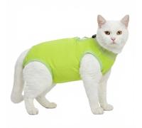 Adjustable Cat Surgical Recovery Suit for Dogs Kittens Spaying Pet Cat Vest Body Suits Breathable Soft Anti Licking Recovery Clothes for Abdominal Wounds Protector Skin Diseases (GreenM:4.4-8.8 Ibs)