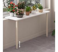 Adjustable Cat Window Perch, Space-Saving Design with Height Extender, Melamine Board & Carbon Steel Legs, Ideal for Living Room Plant Shelves, Comfort & Style