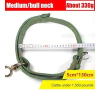 Adjustable Cattle Collar 66-130cm Soft Canvas Two-Row Metal Buckle | Suitable for horses sheep cattle Green color Four-layer canvas for comfort Secure for transport grooming and feeding
