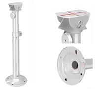 Adjustable CCTV Camera Mount 30-60cm Extendable Pole Bracket Galvanized Steel for Outdoor Security Surveillance System Wall Ceiling Installation White(B)