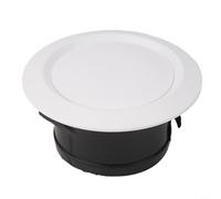 Adjustable Ceiling Air Vent Grille, Circular ABS Air Diffuser for Ventilation and Exhaust, White/Black, Multiple Sizes(125MM)