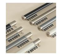 Adjustable Ceiling Curtain Rods 2.3ft-19.7ft, Black Drapery Rail, Modern Indoor/Outdoor Room Divider, Champagne 1.5m & Coastal Blue 290cm (9.5ft)