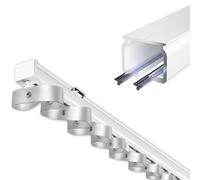 Adjustable Ceiling Mount Curtain Track Set - Aluminum Ripplefold Snap System for Room Divider, Office, Living Room, Bedroom - 15.7ft