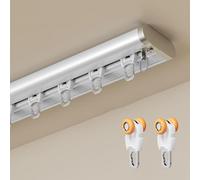 Adjustable Ceiling Mount Track Room Divider, 610cm Long Aluminum Drapery Rail System for Living Room & Bedroom