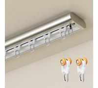 Adjustable Ceiling Mount Track Room Divider, 610cm Long Aluminum Drapery Rail System for Living Room & Bedroom, 1 Way