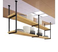Adjustable Ceiling-Mounted Overhead Storage Rack - Versatile Floating Shelves for Kitchen, Garage, Attic - Spice Rack, Pan, Wine Holder, Flower Display - 120x30x80cm