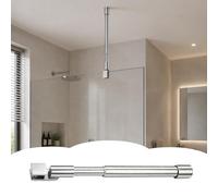 Adjustable Ceiling-to-Floor Shower Support Bar - Stabilizer Rod, Bathroom Brace Tube & Clamp, 30-45cm (11.8-17.7in), Brushed Finish for Safety & Stability