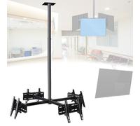 Adjustable Ceiling TV Bracket for 32-75 inch TVs, 3-Side/4-Side Mount, 1.2-2m Telescopic Range, Ideal for Airports, Supermarkets, Stations