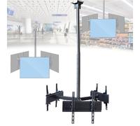 Adjustable Ceiling Tv Mount 1.2-2m, 360° Rotating Bracket For 32-75 Inch Tvs, Perfect For Airports & Stations, Space-saving Design, Easy Installation