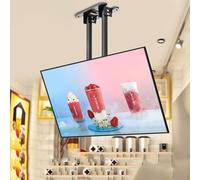 Adjustable Ceiling TV Mount Bracket, Fits 55-100 Inch LED Flat,3°/-20°Angle Adjustment, Max VESA 900x400mm, Double Pole Hanging TV Bracket