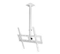 Adjustable Ceiling TV Mount Bracket for 32-55 Inch Flat Screen TVs Max Load 110 Lbs/50 Kg VESA 400x400mm White Perfect for Space-Saving Installations.