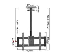 Adjustable Ceiling TV Mount, Max Load 176 LB, Fits TVs 39-85 Inches, Tilt & Swivel Design, VESA Compatible up to 600x400 mm, Perfect for Space-Saving Installations
