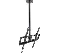 Adjustable Ceiling TV Mount, Swiveling Flat Screen Bracket for 32-55" LED TVs, Heavy-Duty Design, Supports Up to 77 lbs, Modern Home Entertainment Solution.