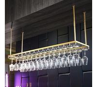 Adjustable Ceiling Wine RackRustic Wall Mounted Wine HolderHanging Glass & Bottle Storage11.8-23.6 inchesStylish Gold Stemware & Wine Glass