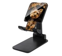 Adjustable Cell Phone Stand for Desk Foldable Mobile Yorkshire Terrier in The Cave Phone Holder Cradle Dock Fit 4.0-8.0 Inch Smartphones Portable Travel Essentials Office Desktop Accessories Decor