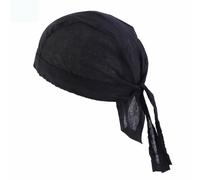 Adjustable Chefs Pirate Hat Sweat Resistant Breathable Bandana Scarf Hat Headcover for Cooking Baking Service Unisex Head Scarf for Restaurant Black