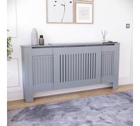 (Adjustable) Chelsea Radiator Heater Cover Slatted Dark Grey