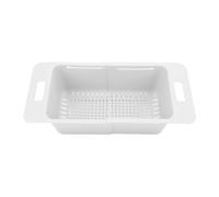Adjustable Chest Freezer Basket, Retractable Freezer Storage Organizer, Universal Deep Freezer Bins with Drainage for Chest Freezer Expandable Freezer Organization (White)