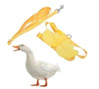 Adjustable Chicken Harness with Leash, Pet Ducks Traction Rope, Hen Goose Traction Rope Chest Strap Vest Breathable Outside Walking Harness Leash for Pet Duck Chicken Goose (XS Yellow)