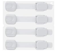 Adjustable Child Safety Strap Locks, No Drill Baby Proofing Cabinet & Drawer Locks, Multi-Purpose Anti-Pinch Furniture Safety Latches for Cupboards, Fridges and Cabinets