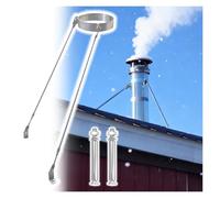 Adjustable Chimney Bracket Kit, Silver Extended Roof Bracket Supports Chimney Stove Pipe, Stability Heavy-Duty Pipe Brackets for Roof/ Wall/ Floor/Outdoor(Dia 43cm (16.9in))