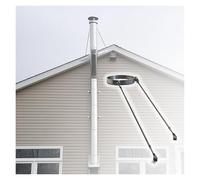 Adjustable Chimney Bracket Kit with Storm Collar & Flashing - Durable Galvanized Steel Support for 3-10 Inch Stove Pipe (9 3/16 Inch Diameter) - Perfect for Roof Installation
