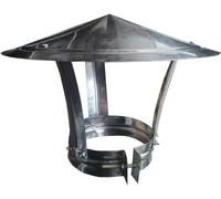 Adjustable Chimney Cap, Galvanised Iron Round Flue Cover for Rain and Debris Protection, Outdoor Chimney Cowl for Wood Stove Pipe