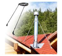 Adjustable Chimney Support Bracket, Extended Roof Kit for 3"-10" Diameter Stove Pipes, Secures Pipe Against Strong Winds and Snow Loads(6 5/16 inch(160mm) Dia)