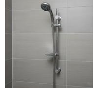Adjustable Chrome 6 Mode Handset Shower Slider Riser Rail Kit Head Set