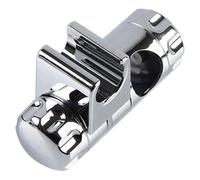 Adjustable Chrome Shower Head Holder | 360° Rotating Handheld Shower Bracket - Fits 25mm Riser Rails - Tool-Free Installation - Durable ABS Material for Home & Hotel Bathrooms