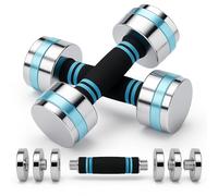 Adjustable Chrome Steel Dumbbells Set | Compact Weights with Anti-Slip Foam Handles for Home & Gym Strength Training (Pair 30kg (2 × 15kg))