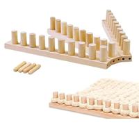 Adjustable Chunky Blanket Loom for Loom Knitting - Portable Wooden Peg Frame Kit for DIY Throw Projects, Beginners, Home Decor Gift