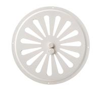 Adjustable Circular Air Vent Grille - White Powder-Coated Galvanised Steel - Round Metal Vent - Open Close Ventilation Cover - RAL9016 Finish - Wall or Door Mount. (Ø 195mm / 8 inch)