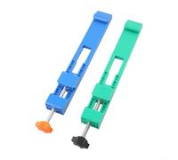 Adjustable Circular Saw Base Guide Rail for 5-6 Inch Cutters, ABS Plastic Milling Positioning Clamp, 295 x 40 x 28 mm, 2-Pack, Blue/Green