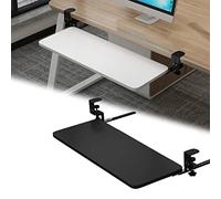 Adjustable Clamp-On Keyboard Tray for Home Office - Sturdy Wood Drawer Platform with Sliding Rail Easy Installation Desk Extender for Typing and Gaming Ergonomic Arm Rest.
