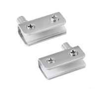 Adjustable Clamp Pivot Glass Door Hinge for 5 8mm Thickness Glass Stainless Steel Construction with Protective Gaskets for Cabinet and Bathroom Doors