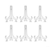 Adjustable Clear Plastic Display Easel 6PCS for Pictures Frames Plates Bowls Tea Cakes Cookbooks Cards Decorative Pedestal for Home Office Use (10 inch)