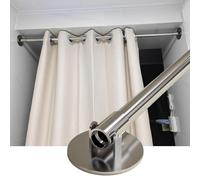 Adjustable Closet Rod, Stainless Steel Extendable Wardrobe Rail for Angled Walls, 180° Swivel Bracket for Hanging Clothes, 100-150cm