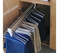 Adjustable Clothes Hanger Rail RackExtendable 2Rail Sliding Closet Rod Durable 201 Stainless Steel Finish Perfect Wardrobe Organizer for Maximizing Closet Space