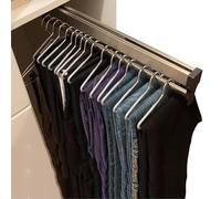 Adjustable Clothes Rack Ts Wardrobe Rod Expandable Clothing Hanr from 30 to 80cm 2 Sliding Rails for Optima Saving (Size: 350MM 13.7INCH)