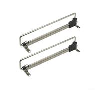 Adjustable Clothes Rod, 2Pcs Retractable Pull-Out Hanger for Closet, Telescopic Hanging Bar Iron Silver, Extendable 250-500mm Wardrobe Organizer(400mm)