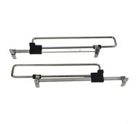 Adjustable Clothes Rod, 2Pcs Retractable Pull-Out Hanger for Closet, Telescopic Hanging Bar Iron Silver, Extendable 250-500mm Wardrobe Organizer(250mm)
